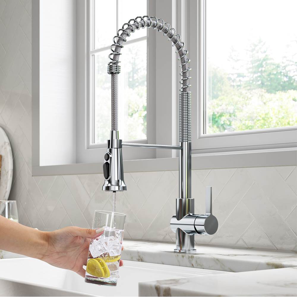 Kraus Britt 2-in-1 Commercial Style Pull-Down Single Handle Water Filter Kitchen Faucet for Reverse Osmosis or Water Filtration System in Chrome