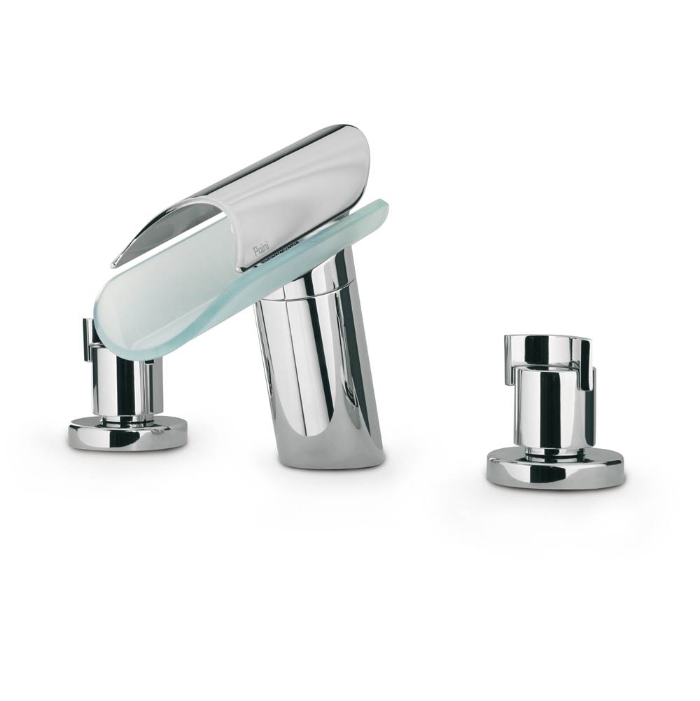 Latoscana Morgana Widespread Lavatory Faucet With Glass Spout In Chrome