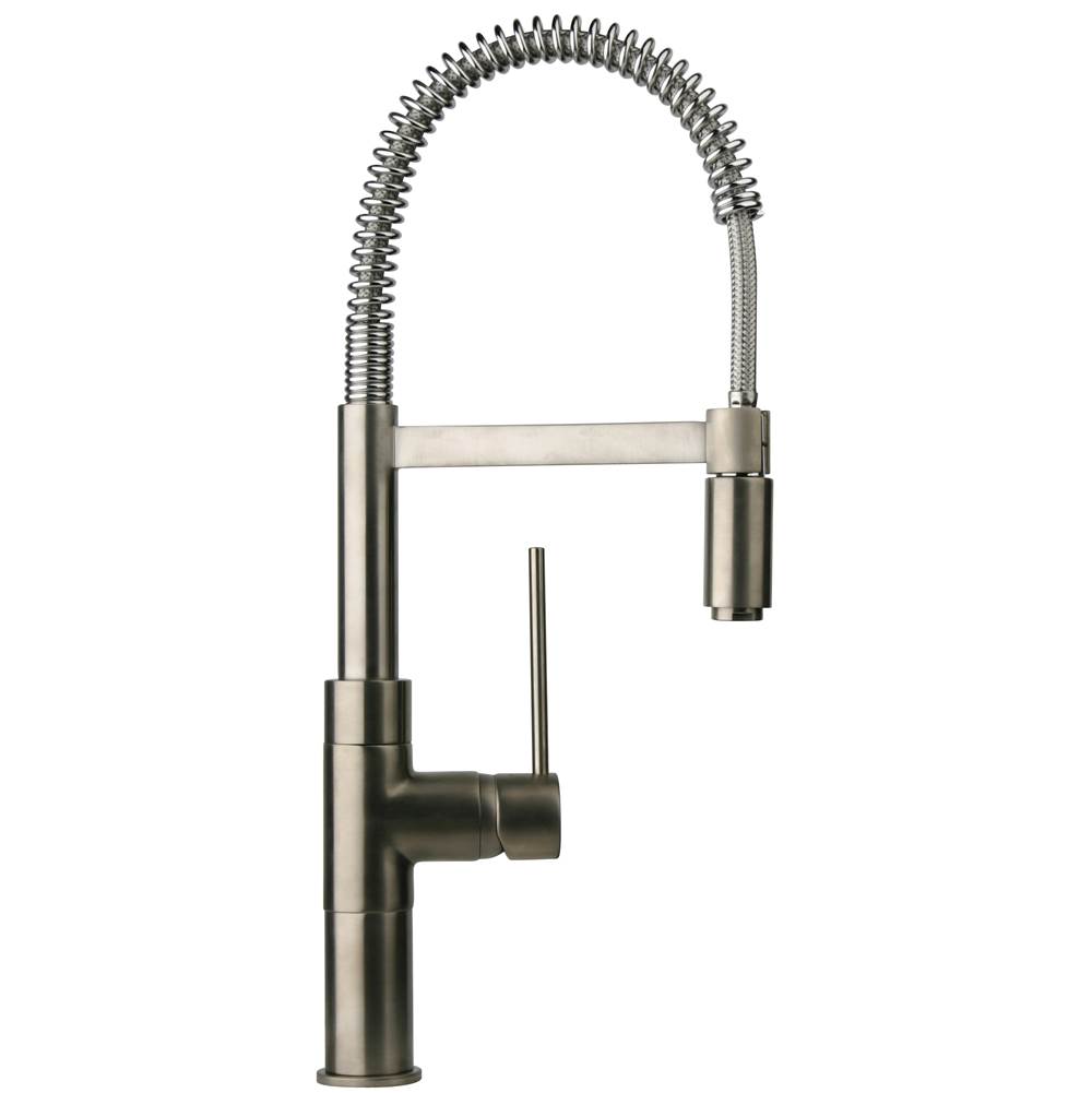 Latoscana Elba single handle kitchen faucet with spring sprout in Brushed Nickel