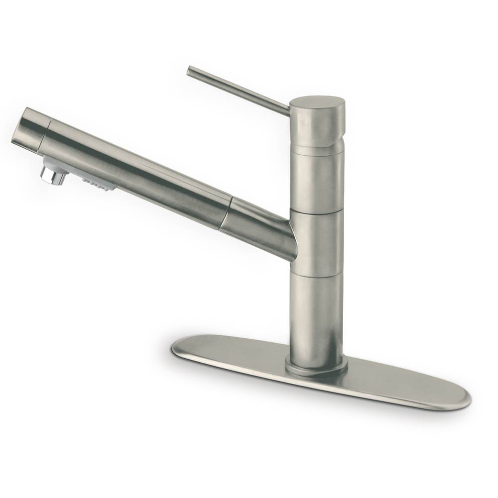 Latoscana Elba single handle pull-out spray kitchen faucet in Brushed Nickel