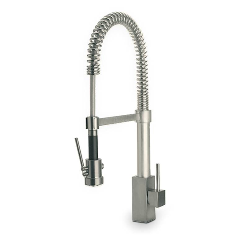 Latoscana Dax single handle kitchen faucet with spring spout in Brushed Nickel