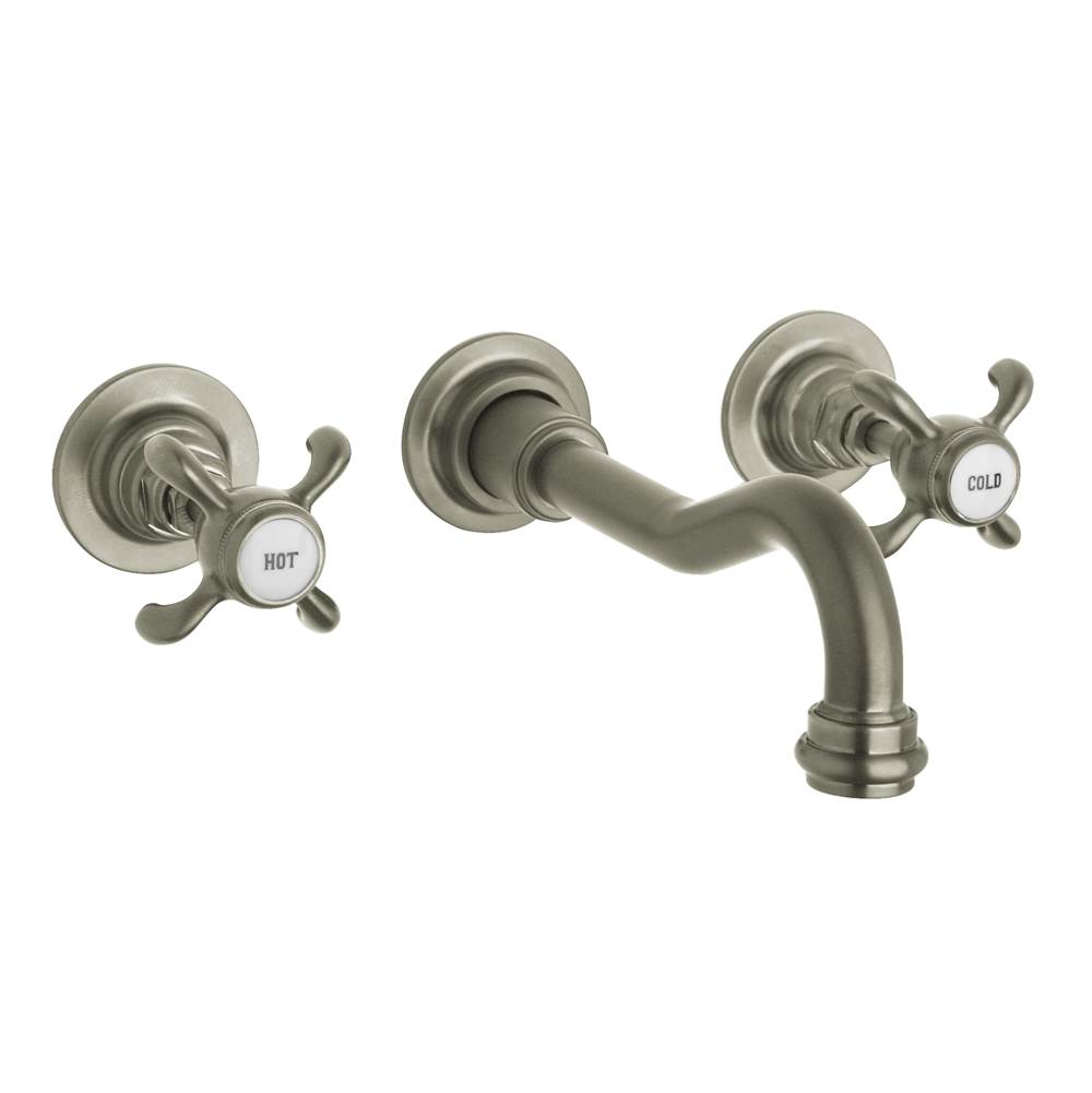 Latoscana Ornellaia Wall-Mount Lavatory Faucet With Cross Handles In Brushed Nickel