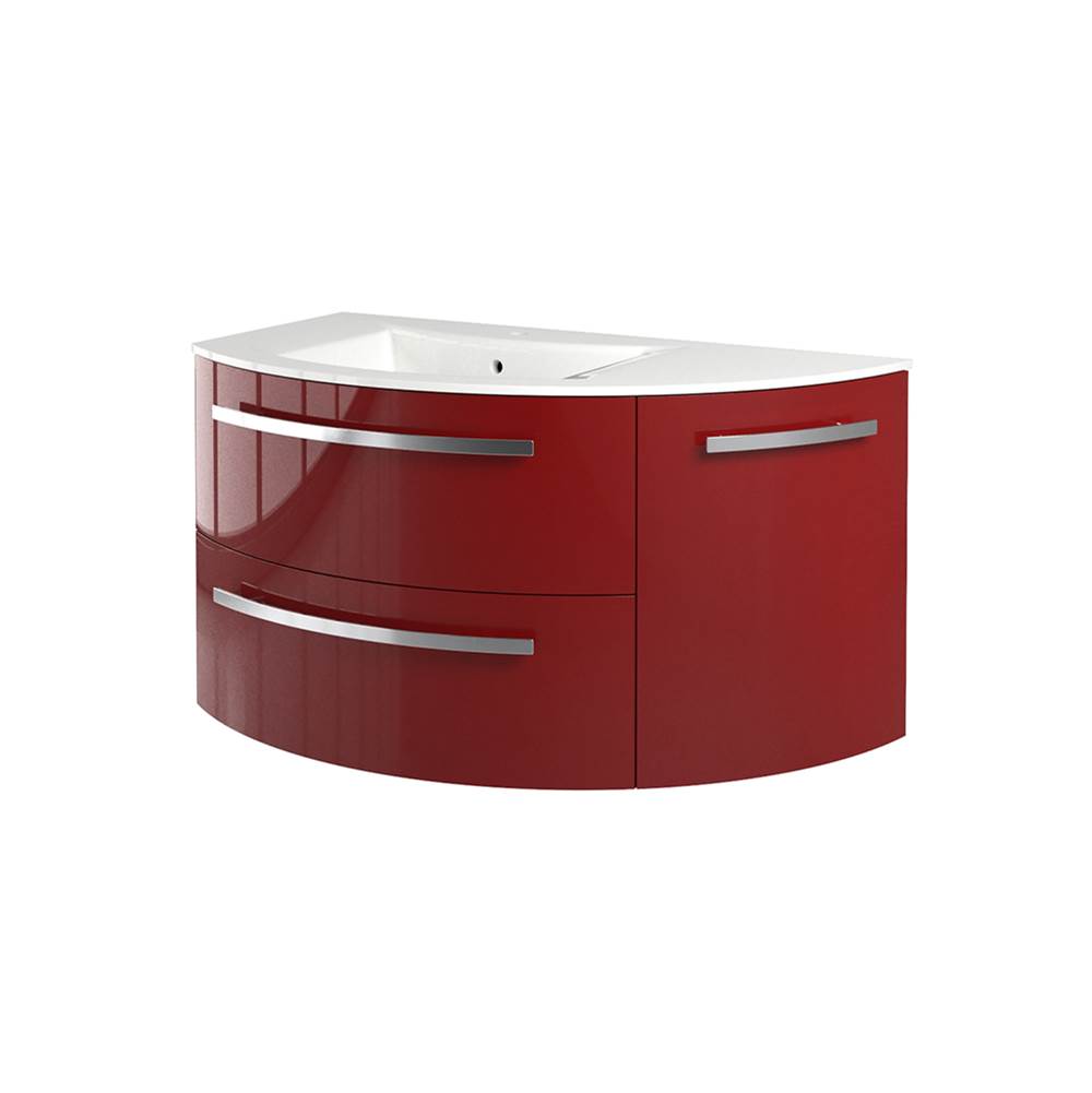 Latoscana Ambra 38'' Vanity With Right Rounded Cabinet In Red