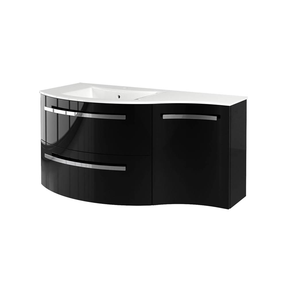 Latoscana Ambra 43'' Vanity With Right Concave Cabinet In Black