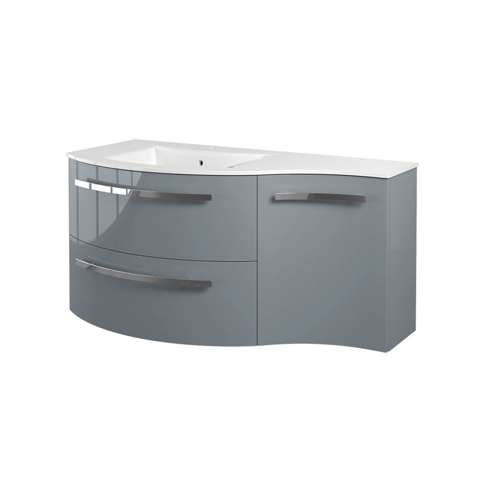 Latoscana Ambra 43'' Vanity With Right Concave Cabinet In Grey