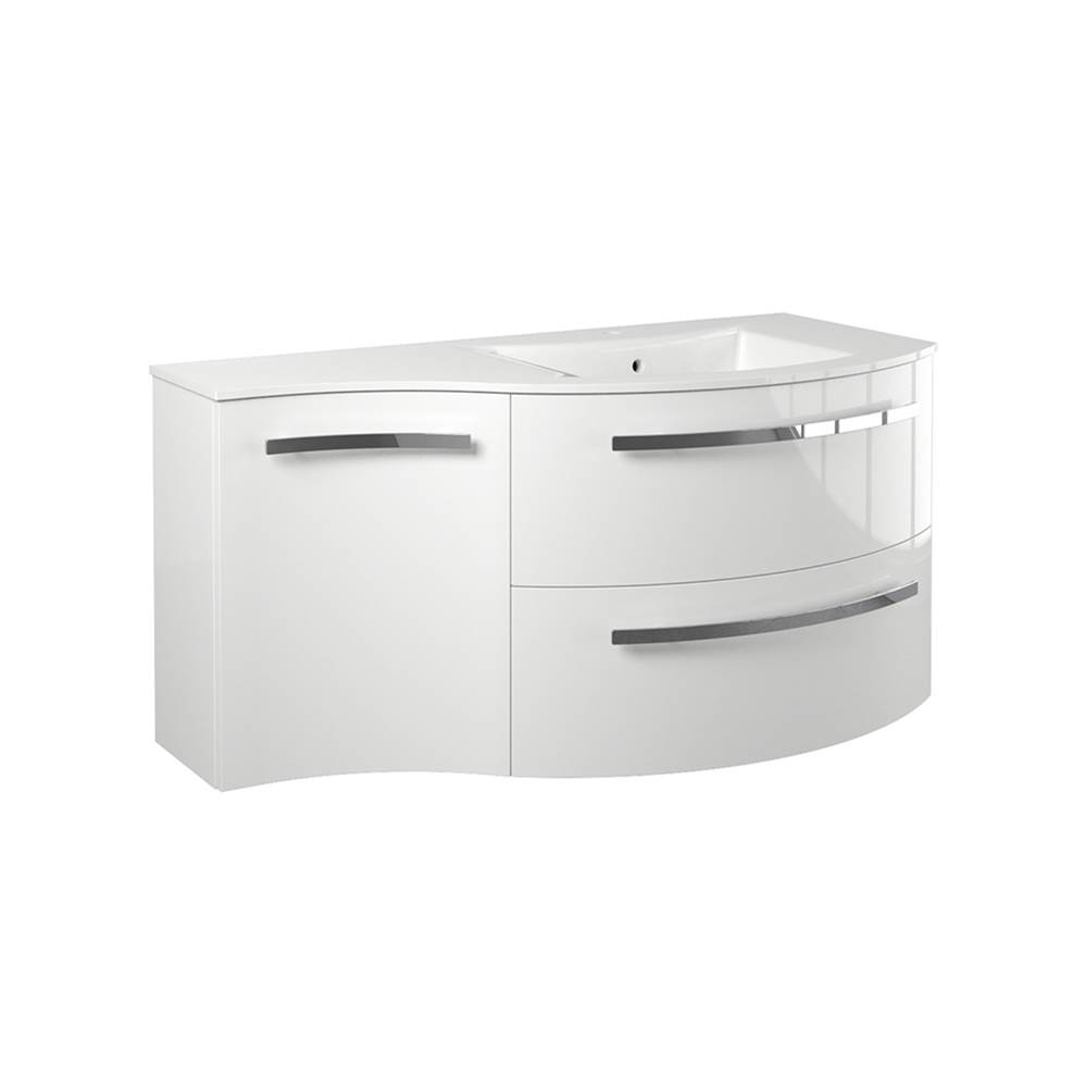 Latoscana Ambra 43'' Vanity With Left Concave Cabinet In White