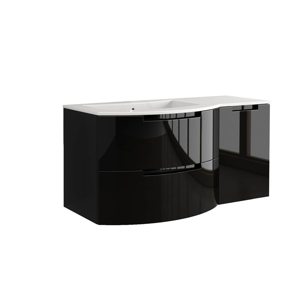 Latoscana Oasi 43'' Vanity With Right Side Cabinet In Black