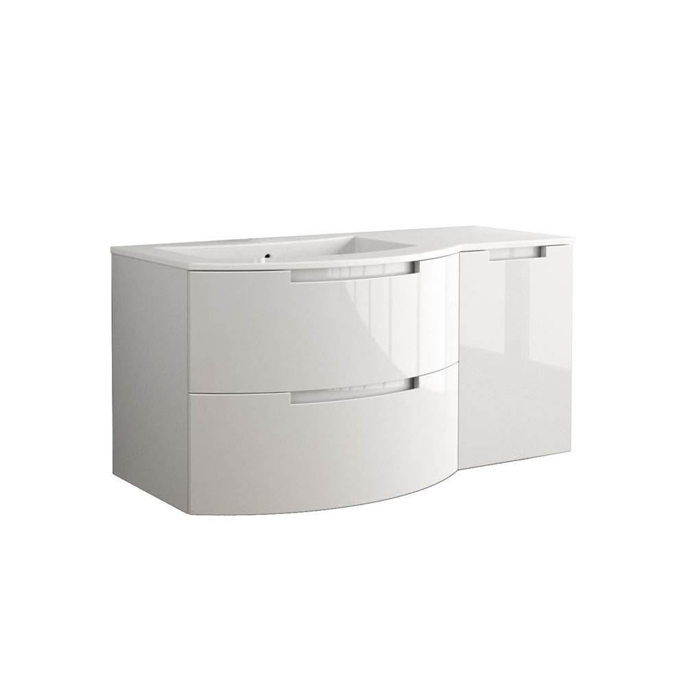 Latoscana Oasi 43'' Vanity With Right Side Cabinet In White