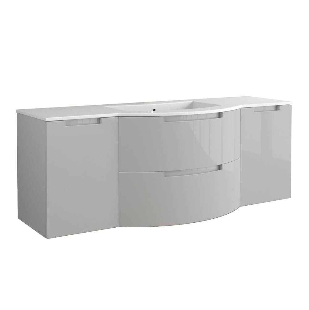Latoscana Oasi 57'' Vanity With Both Side Cabinets In Grey