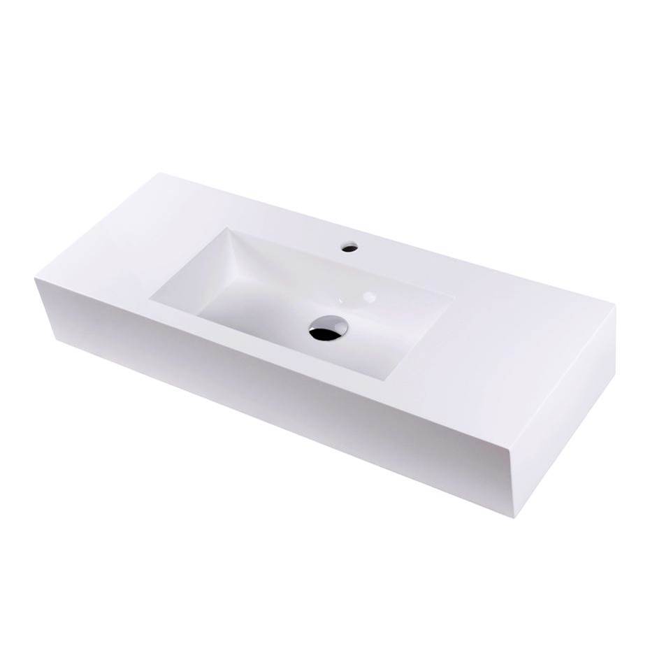 Lacava Vanity top Bathroom Sink made of solid surface, with an overflow, 40''W, 15''D, 6''H.