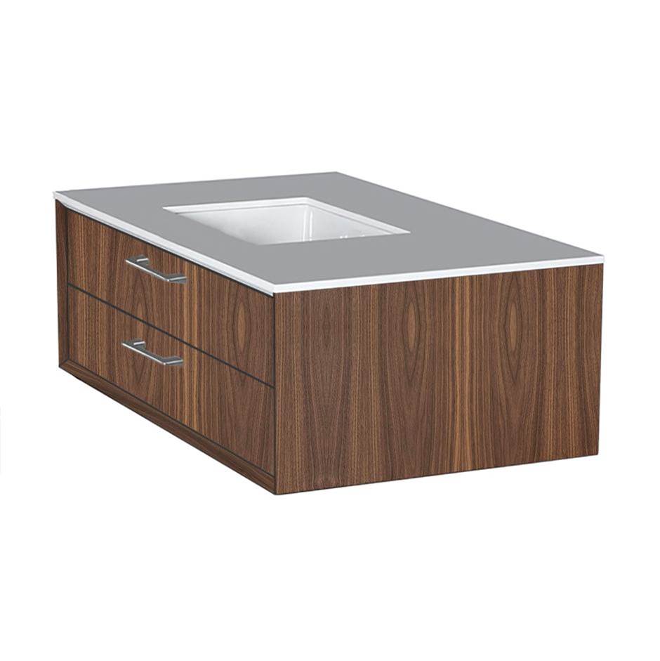 Lacava Solid Surface countertop with a cut-out for under-mount sink 5452UN for wall-mount under-counter vanity GEM-UN-36