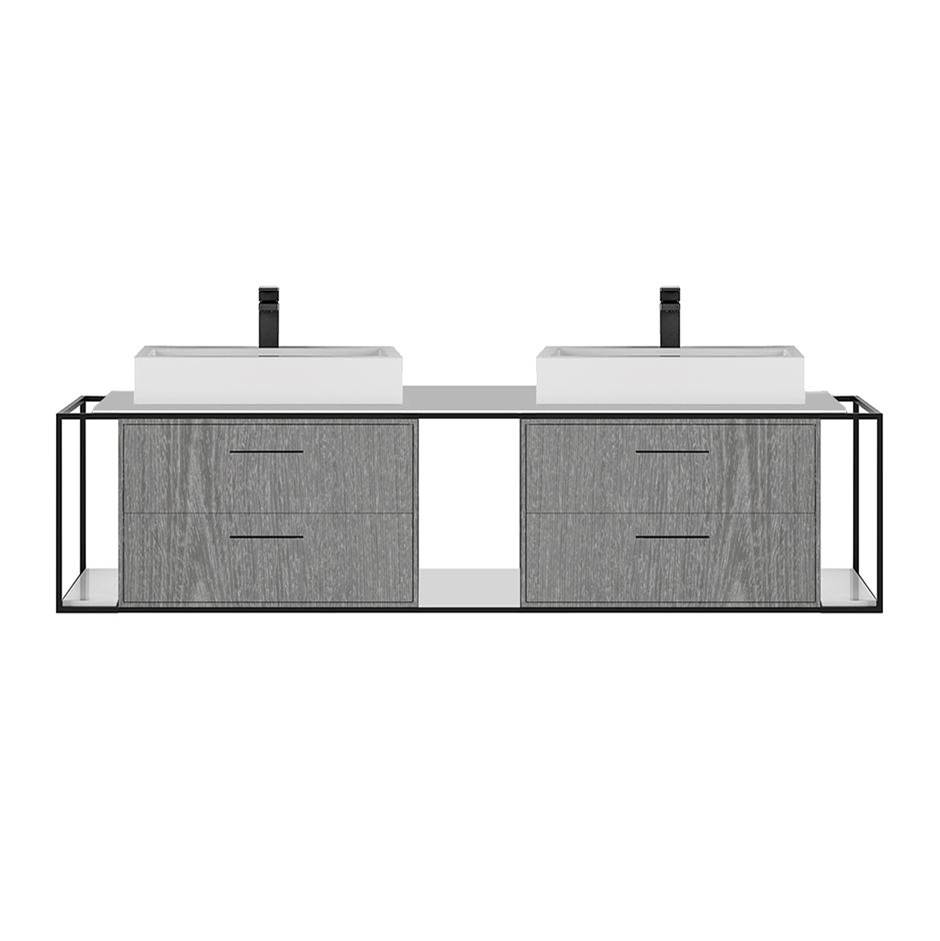 Lacava Solid surface countertop for wall-mount under-counter vanity LIN-VS-72A.