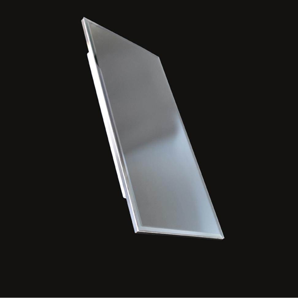Lacava Wall- mount beveled mirror with chrome edges and LED lights. W; 15'', H: 34'', D: 1''.
