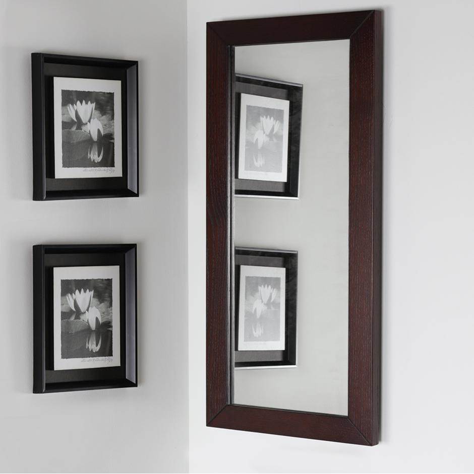 Lacava Wall-mount mirror in metal or wooden frame. W: 15'', H: 34'', D: 1''.