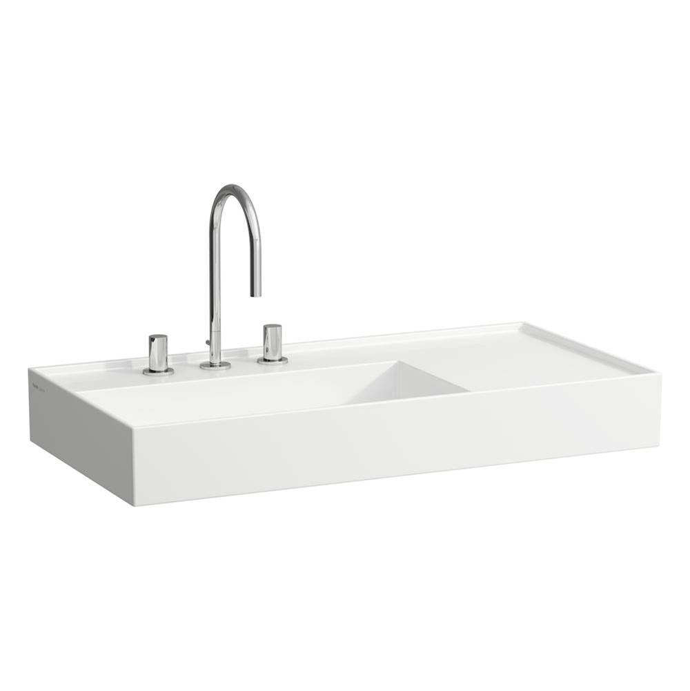 Laufen Washbasin, shelf right, with concealed outlet, w/o overflow - Always Open Drain, wall mounted