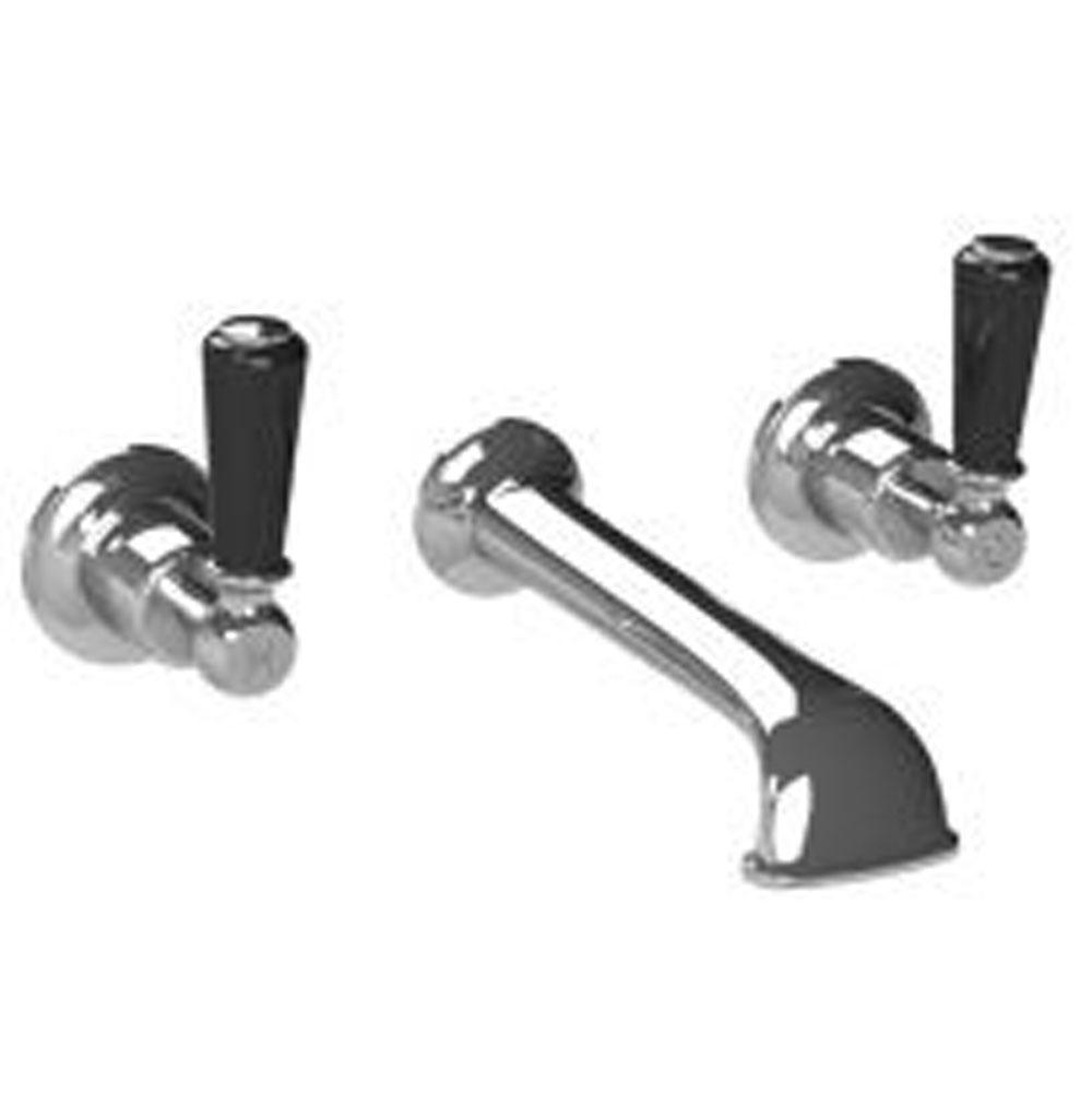 Lefroy Brooks Classic Black Lever Wall Mounted Basin Mixer Trim To Suit R1-4028 Rough, Polished Chrome