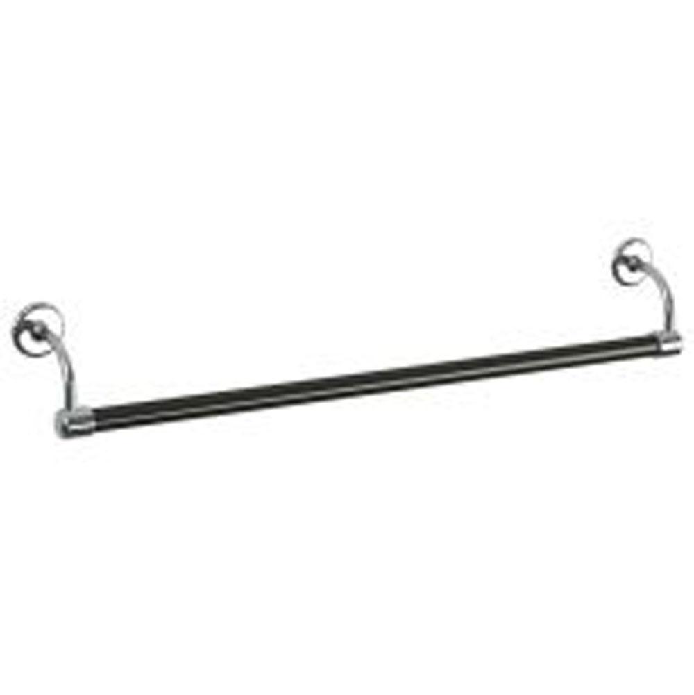 Lefroy Brooks Classic Black 30'' Large Bore Towel Bar, Silver Nickel