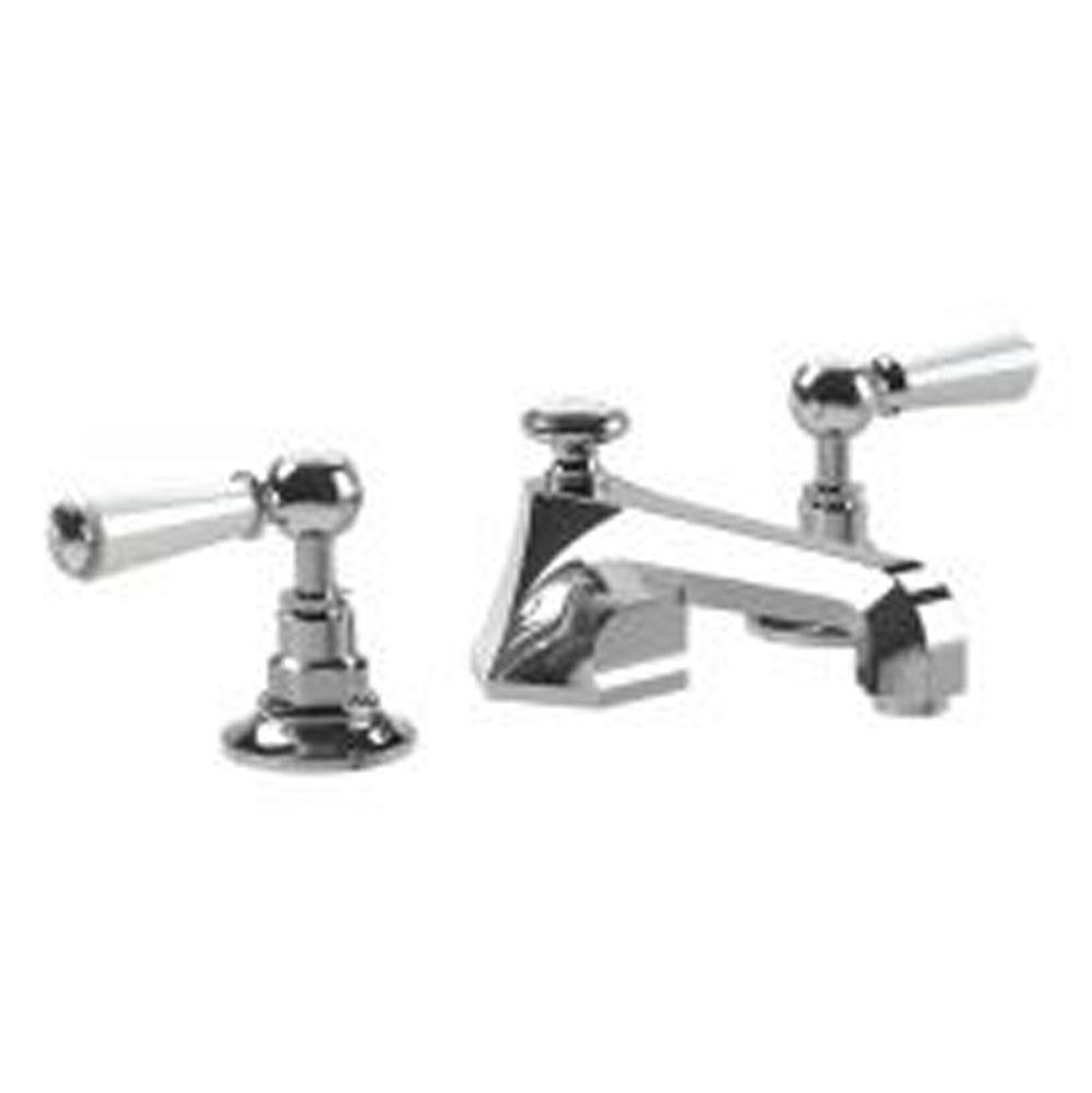 Lefroy Brooks Classic White Lever Mackintosh 3-Hole Basin Mixer With Pop-Up Waste, Silver Nickel