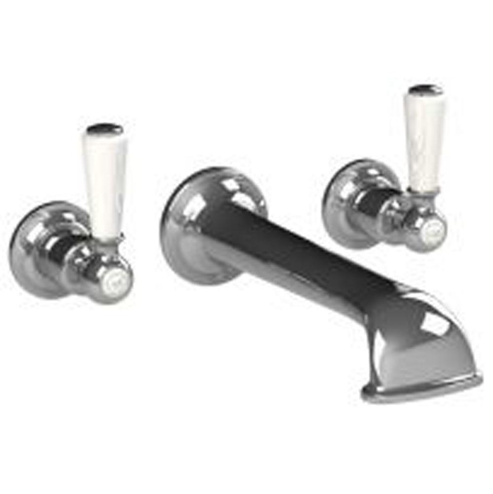 Lefroy Brooks Classic White Lever Wall Mounted Bath Filler Trim To Suit R1-4036 Rough, Polished Chrome