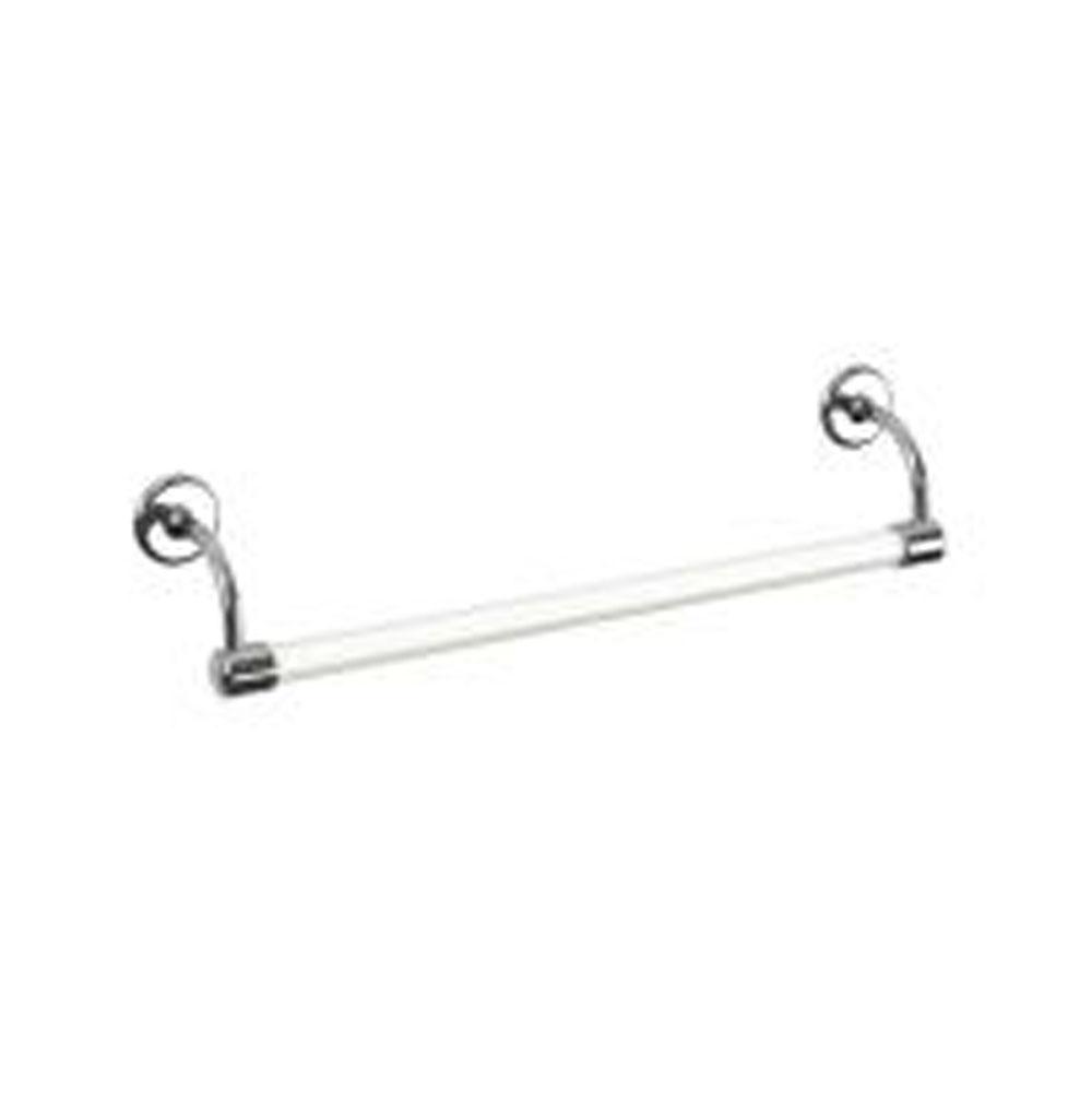 Lefroy Brooks Classic White 20'' Large Bore Towel Bar, Silver Nickel