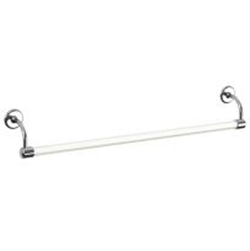Lefroy Brooks Classic White 30'' Large Bore Towel Bar, Silver Nickel