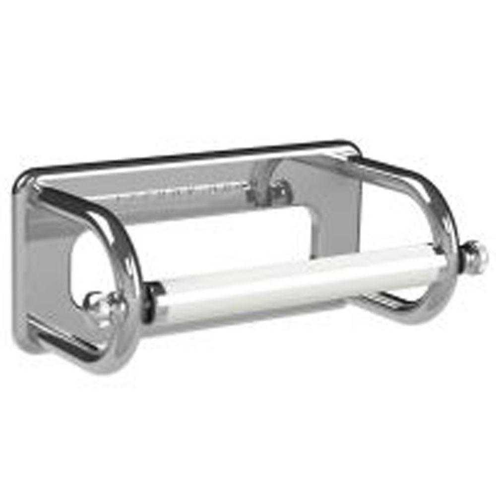 Lefroy Brooks Classic Loo Roll Holder With White Bar, Polished Chrome