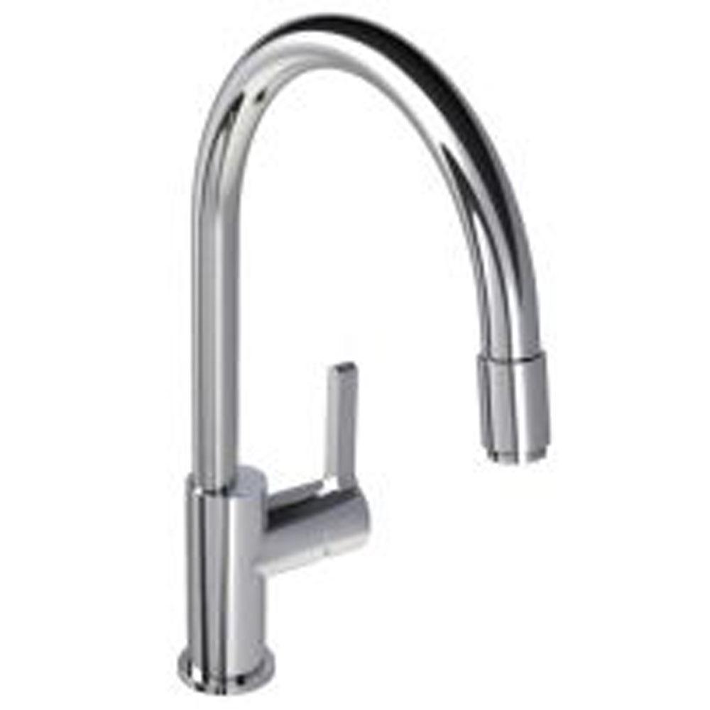 Lefroy Brooks Kafka Lever Single Hole Kitchen Mixer With Pull-Out Hose, Silever Nickel