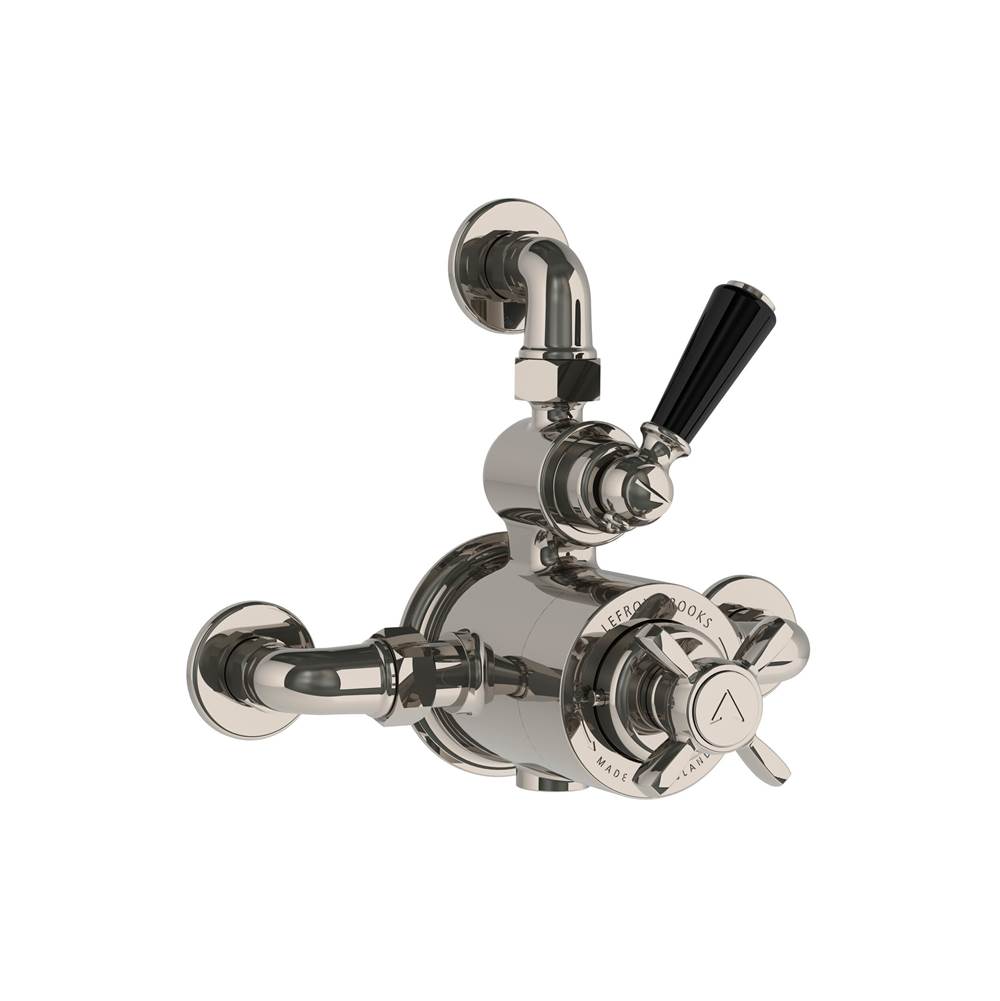 Lefroy Brooks Exposed Classic Black Thermostatic Valve With Top Return, Silver Nickel