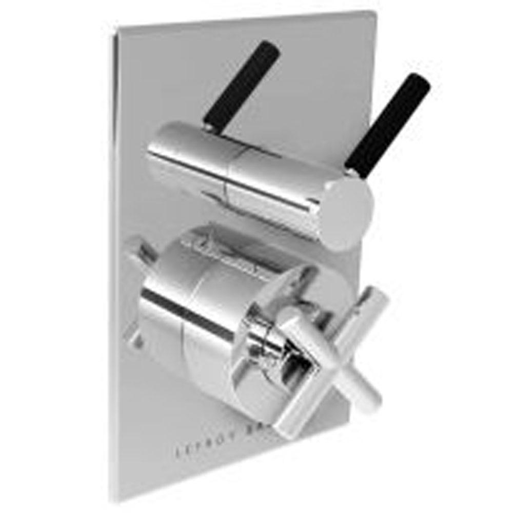 Lefroy Brooks XO Cross Handle Thermostatic Trim With Integrated Flow Control To Suit M1-4201 Rough, Brushed Nickel
