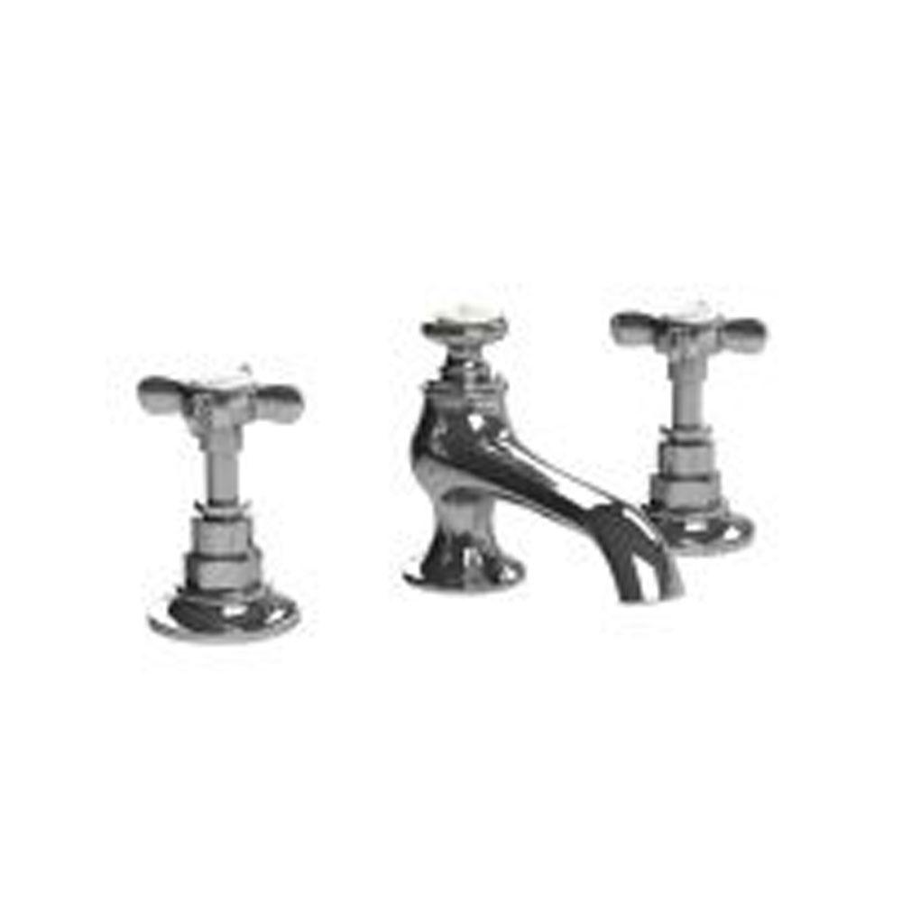 Lefroy Brooks Connaught 3-Hole Basin Mixer With Pop-Up Waste, Silver Nickel