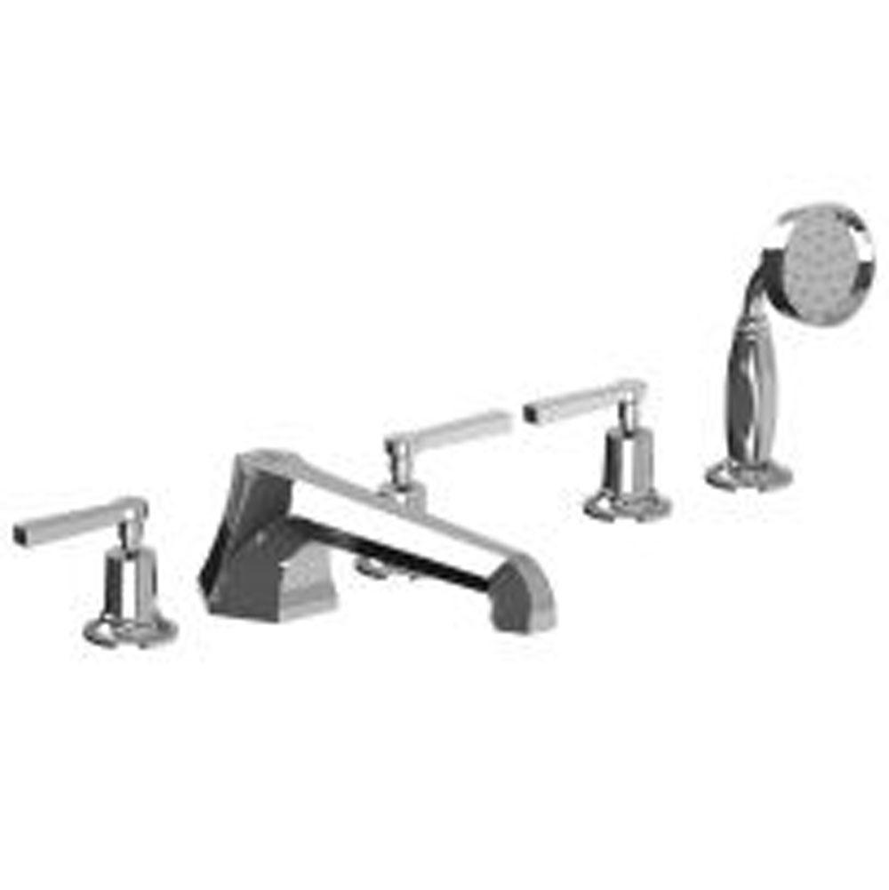 Lefroy Brooks Mackintosh Lever 5-Hole Bath Set With Deck Diverter & Metal Pull-Out Hand Shower Trim To Suit R1-4007 Rough, Polished Chrome