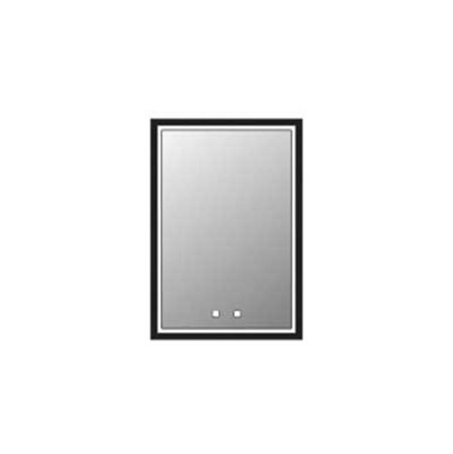 Madeli Illusion Lighted Mirrored Cabinet , 20X30''Right Hinged-Recessed Mount, Brus. Nickel Frame-Lumen Touch+, Dimmer-Defogger-2700/4000 Kelvin