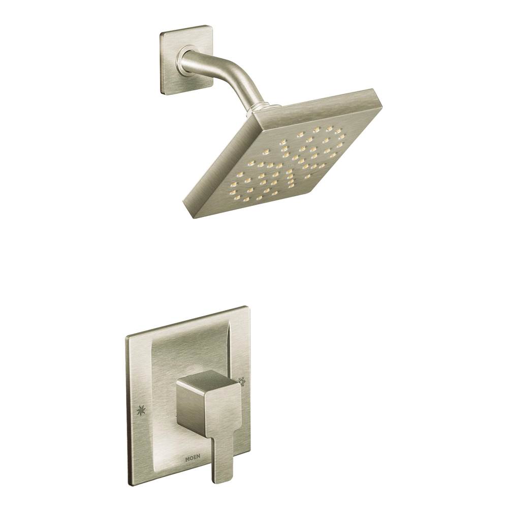 Moen 90 Degree Single-Handle Shower Faucet Trim Kit in Brushed Nickel (Showerhead and Valve Sold Separately)