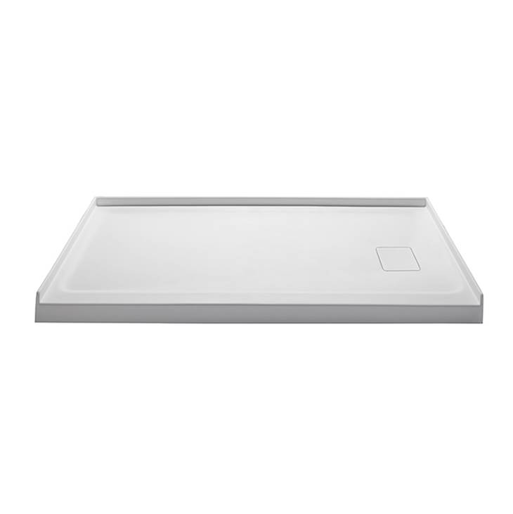 MTI Baths 6030 Dolomatte Lh Drain 3-Sided Integral Tile Flange - White