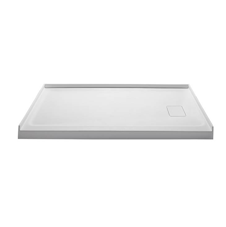 MTI Baths 6034 Dolomatte Rh Drain 3-Sided Integral Tile Flange - White