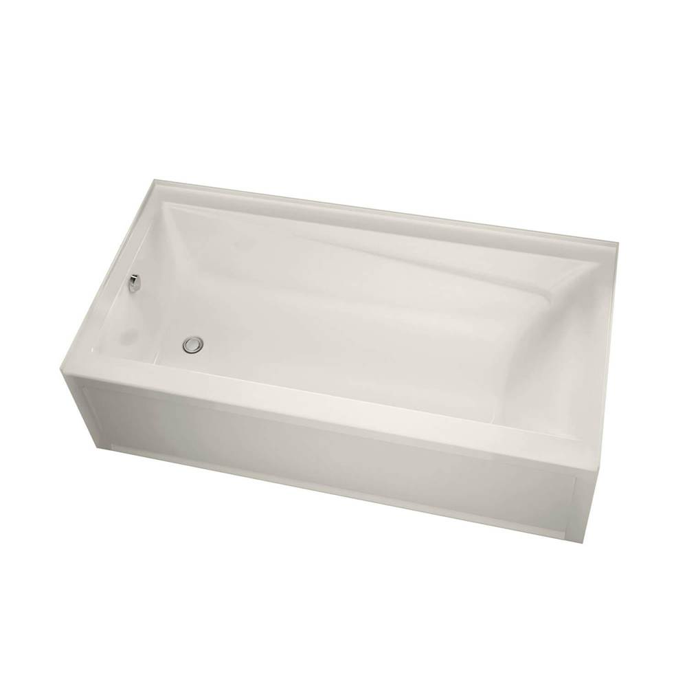 Maax Exhibit 6032 IFS Acrylic Alcove Left-Hand Drain Whirlpool Bathtub in Biscuit