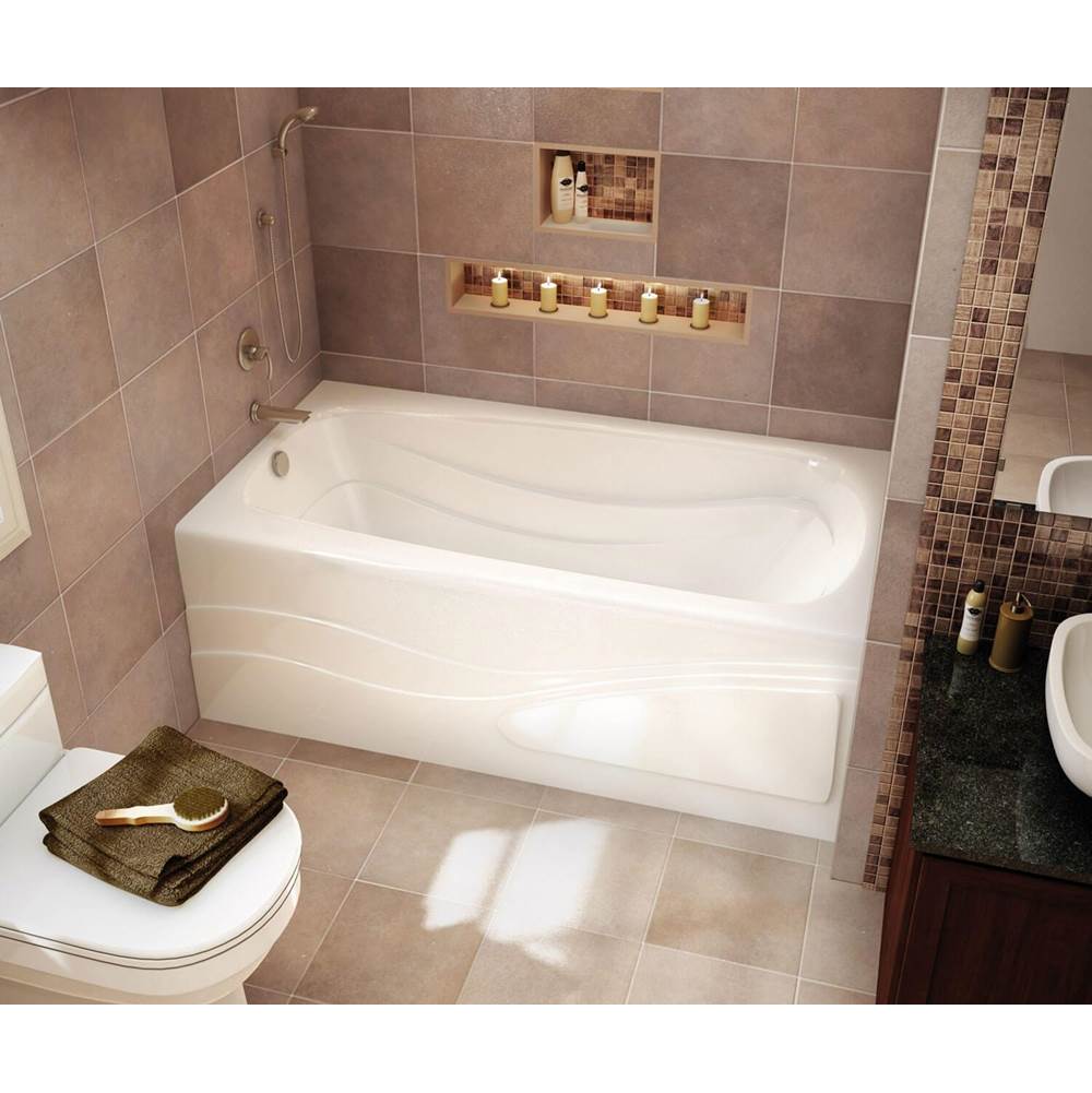 Maax Tenderness 6036 Acrylic Alcove Right-Hand Drain Aeroeffect Bathtub in White