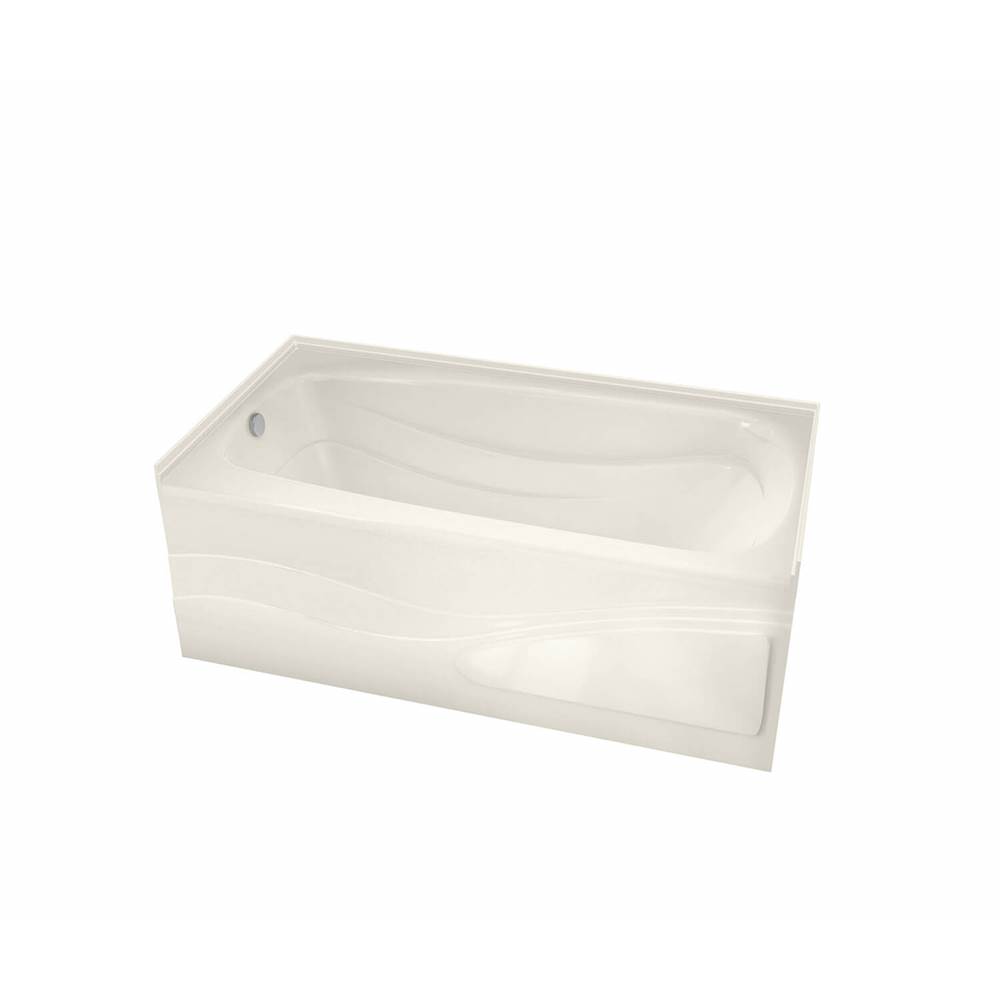 Maax Tenderness 6636 Acrylic Alcove Right-Hand Drain Aeroeffect Bathtub in Biscuit