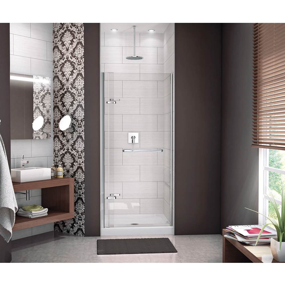 Maax Reveal 71 32 1/2-35 1/2 x 71 1/2 in. 8mm Pivot Shower Door for Alcove Installation with Clear glass in Chrome