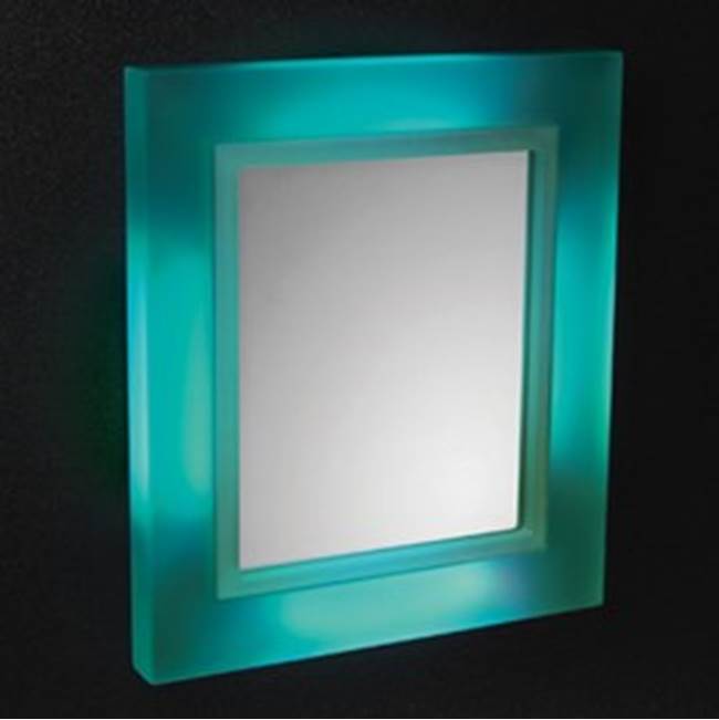 Neo-Metro by Acorn Oceana (aqua) resin framed mirror with LED lights