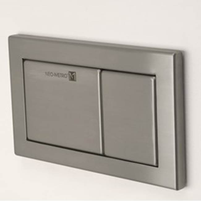 Neo-Metro by Acorn stainless steel dual push panel actuator that works with a in-wall tank system like Geberit (not included)