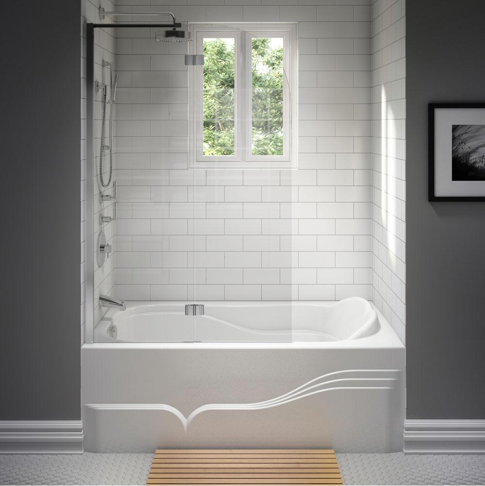 Neptune DAPHNE bathtub 32x60 with Tiling Flange and Skirt, Right drain, Whirlpool/Mass-Air, Black