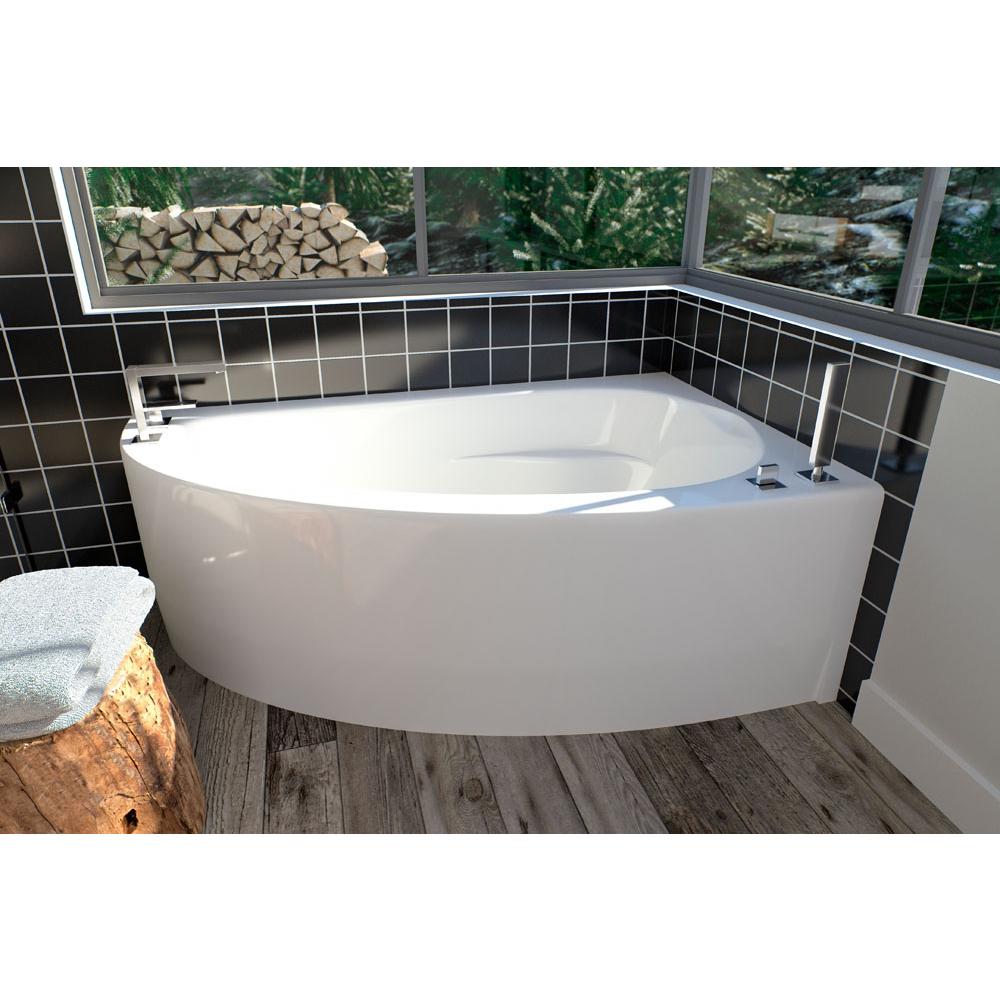 Neptune WIND bathtub 36x60 with Tiling Flange and Skirt, Left drain, Whirlpool/Activ-Air, Black