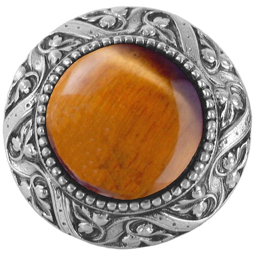 Notting Hill Victorian Jewel Knob Antique Pewter/Tiger Eye natural stone