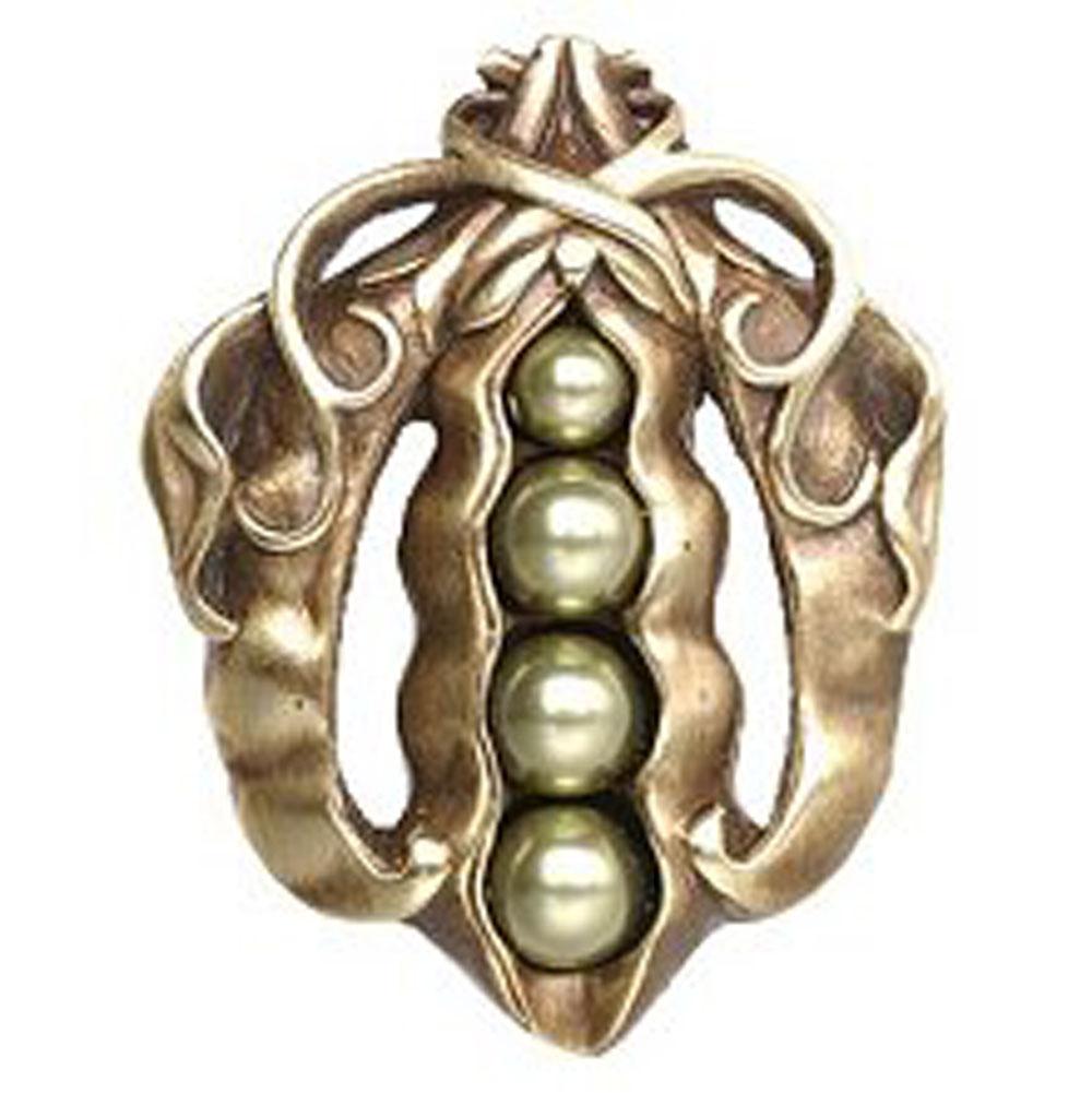 Notting Hill Pearly Peapod Knob Antique Brass