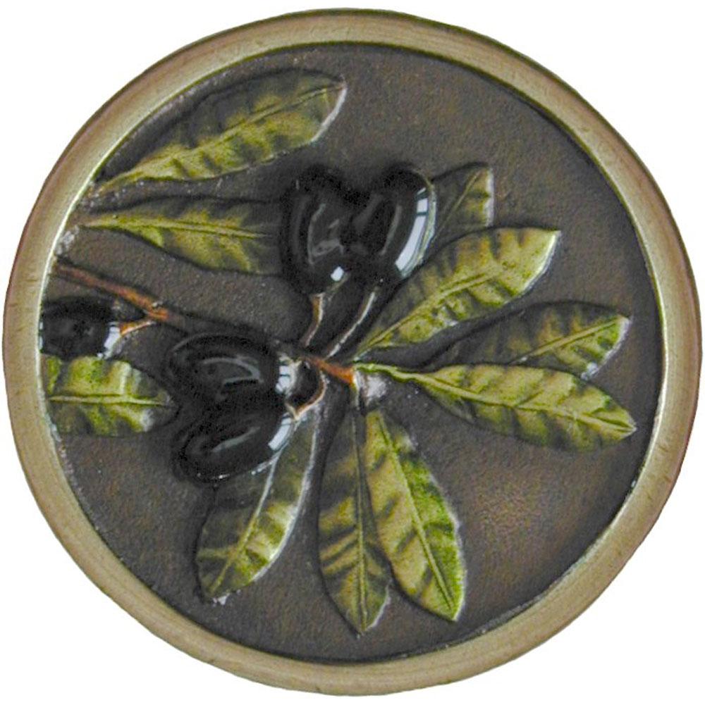 Notting Hill Olive Branch Knob Hand-tinted Antique Brass