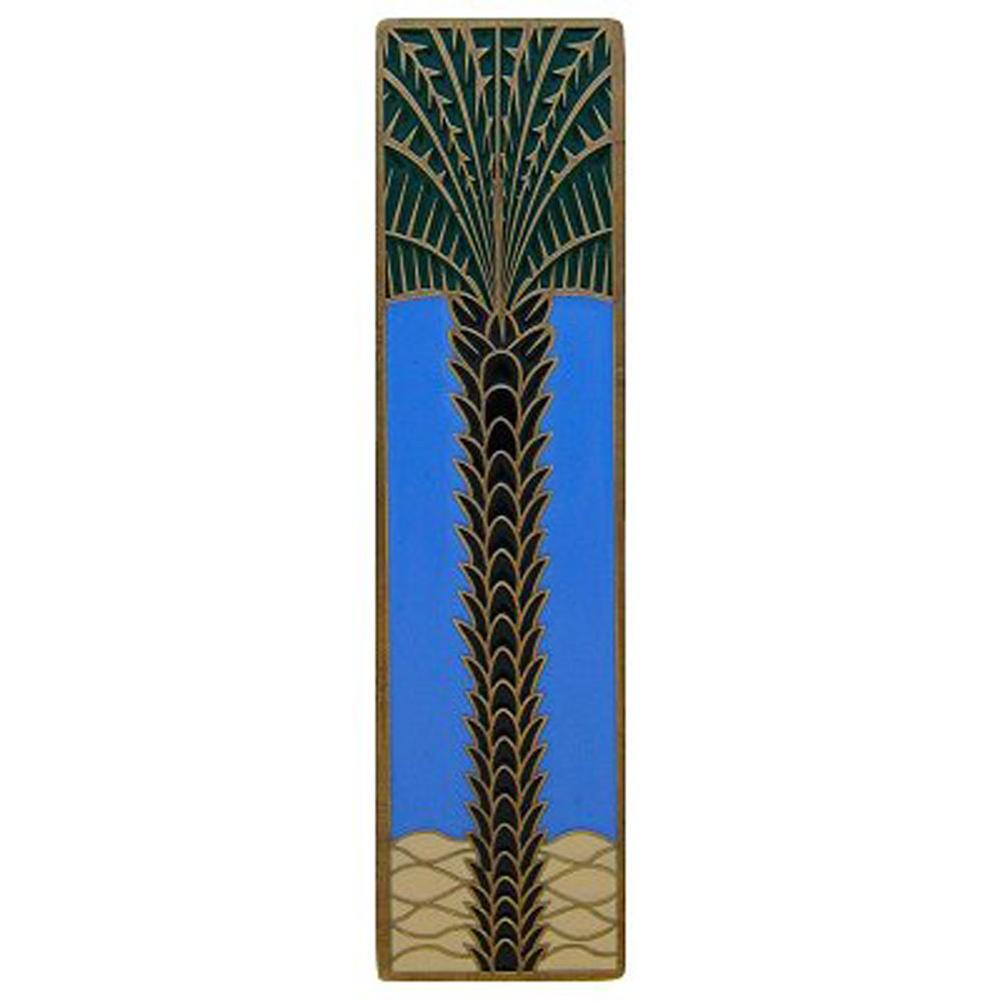 Notting Hill Royal Palm Pull Antique Brass/Periwinkle (Vertical)