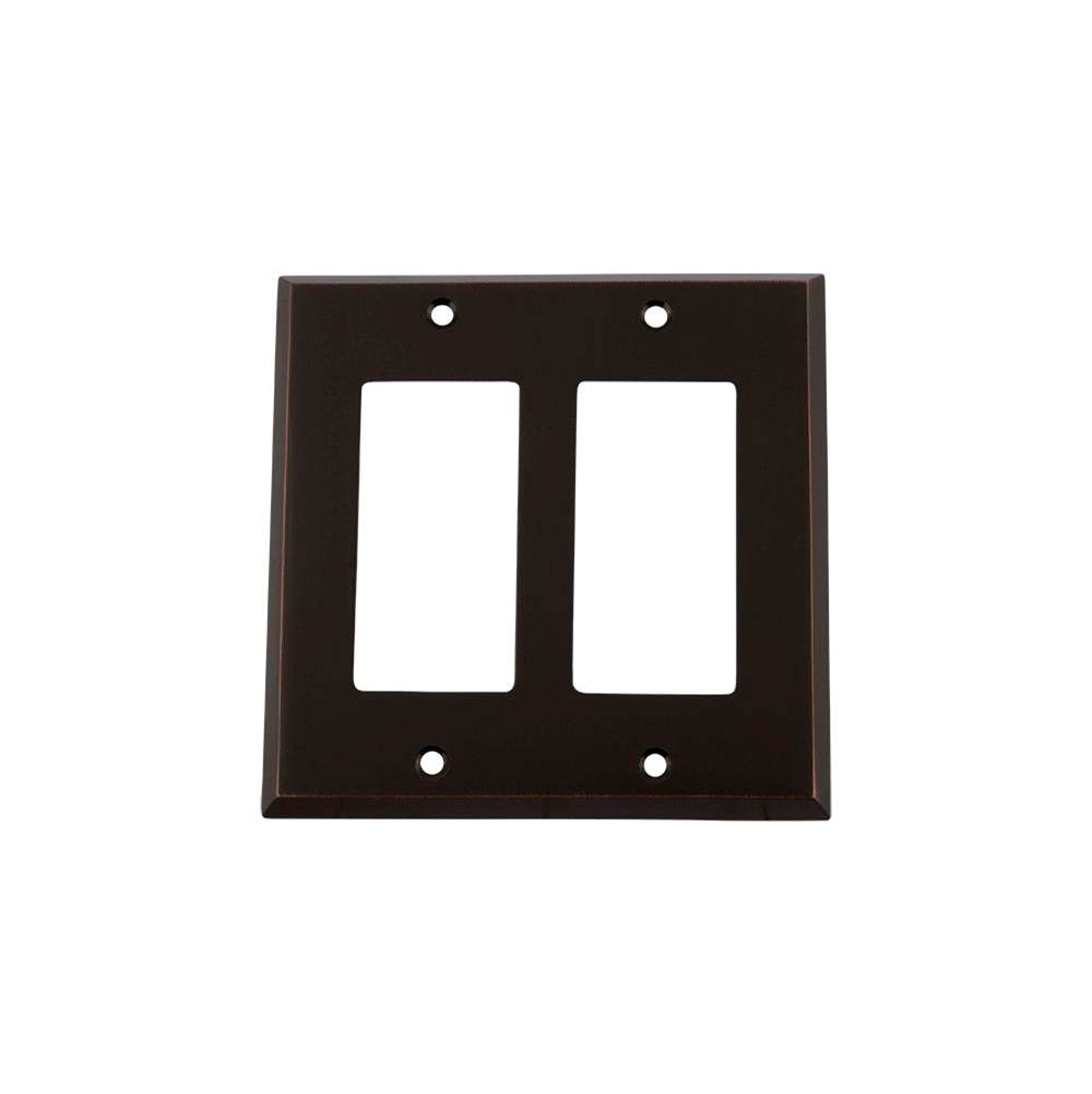 Nostalgic Warehouse Nostalgic Warehouse New York Switch Plate with Double Rocker in Timeless Bronze