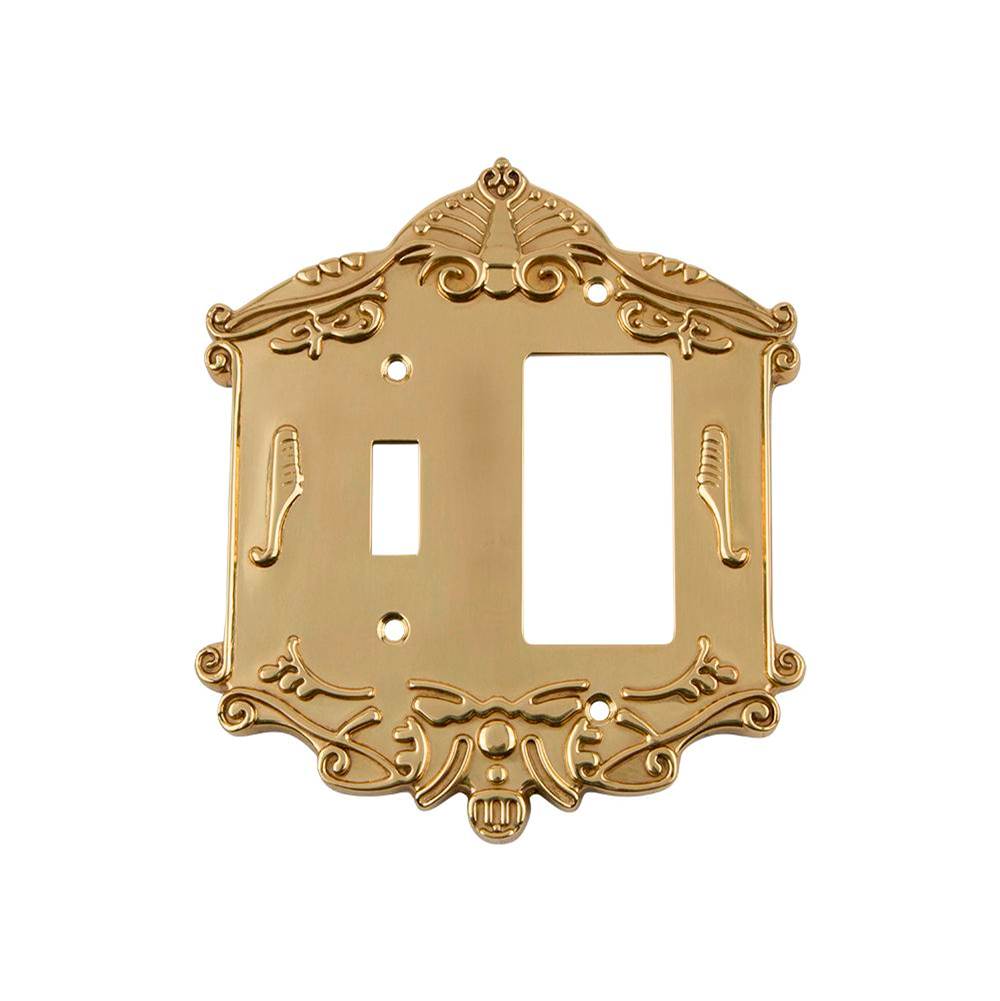 Nostalgic Warehouse Nostalgic Warehouse Victorian Switch Plate with Toggle and Rocker in Polished Brass