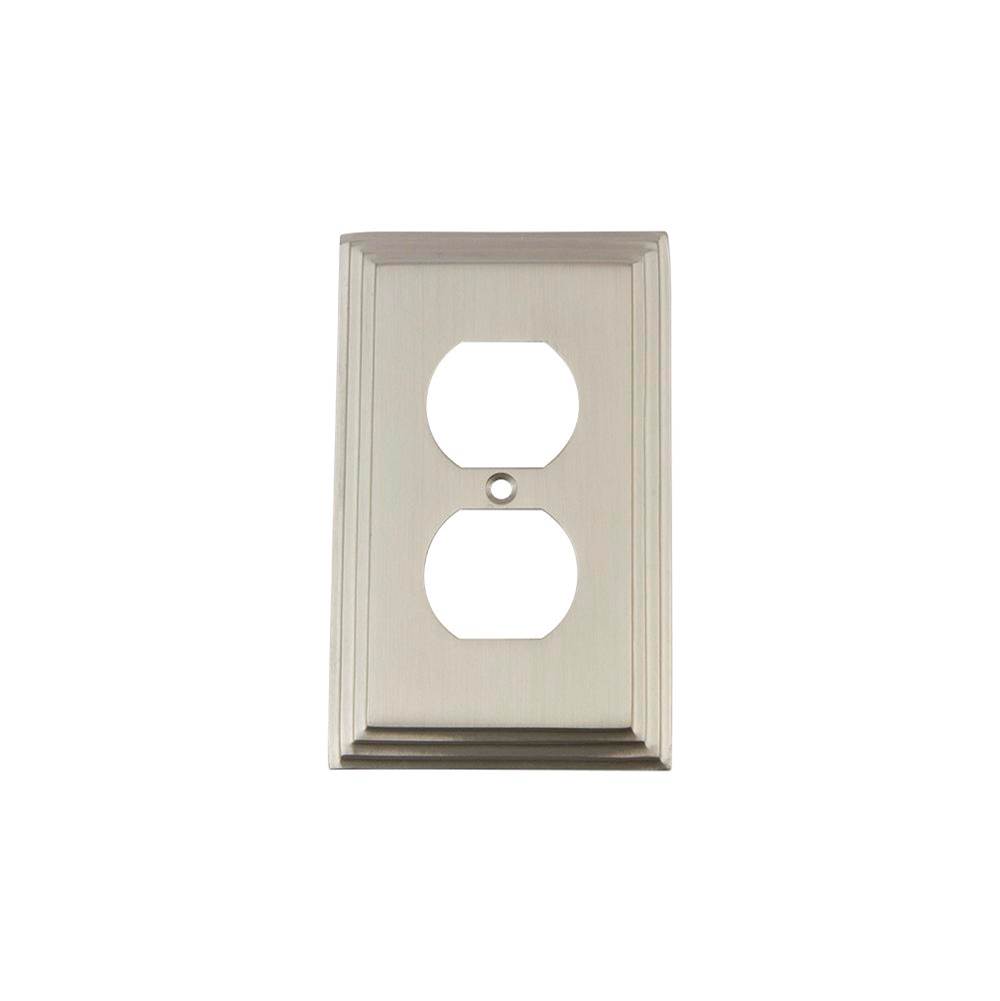 Nostalgic Warehouse Nostalgic Warehouse Deco Switch Plate with Outlet in Satin Nickel